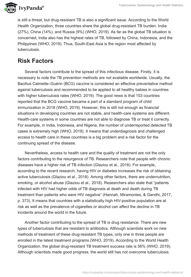 Tuberculosis: Epidemiology and Health Statistics. Page 2