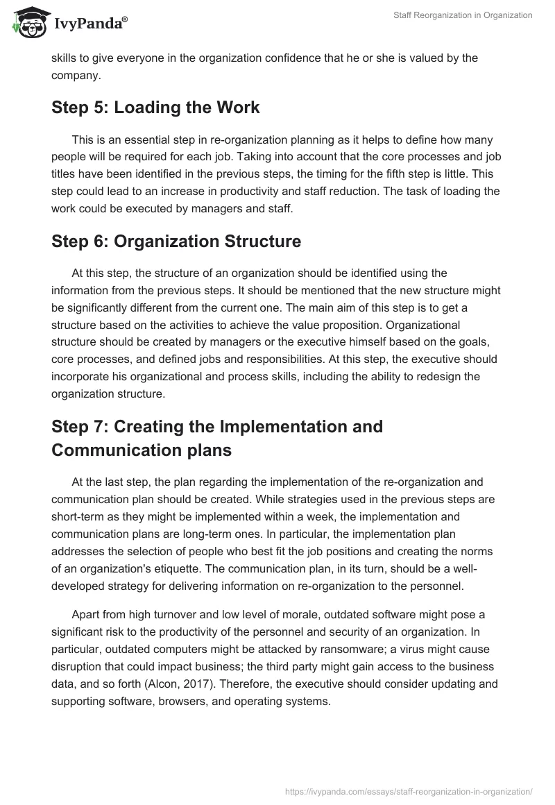 Staff Reorganization in Organization. Page 3