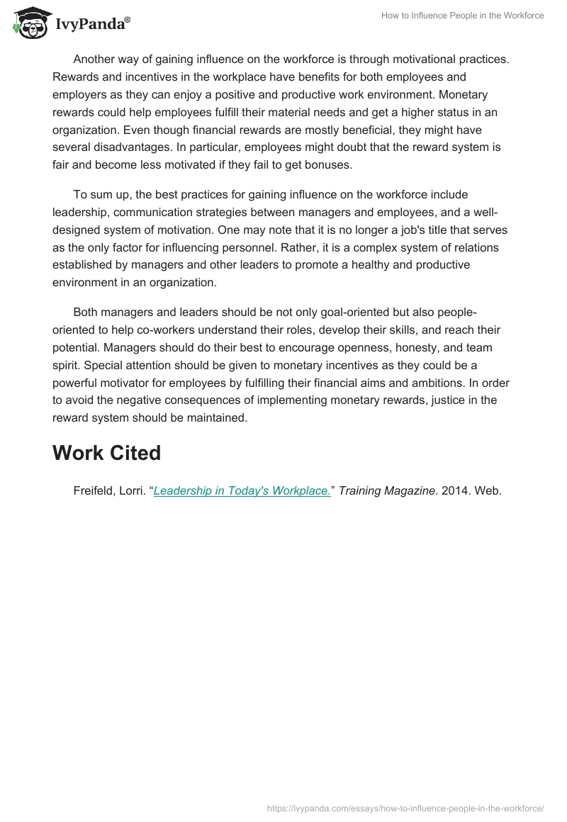 How to Influence People in the Workforce. Page 2