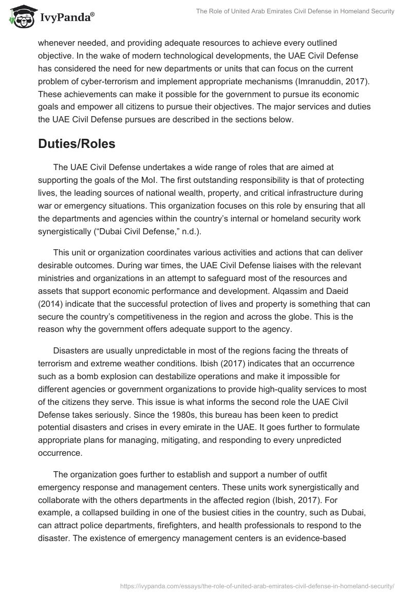 The Role of United Arab Emirates Civil Defense in Homeland Security. Page 5