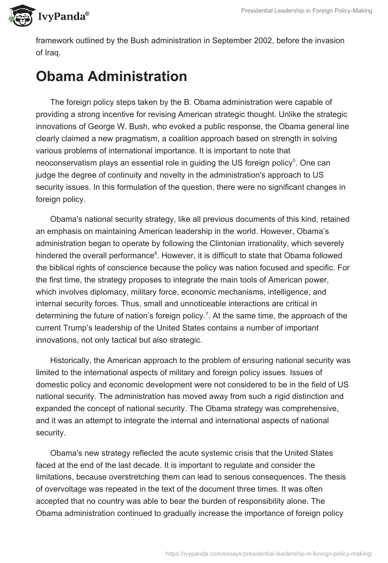 Presidential Leadership in Foreign Policy-Making. Page 3