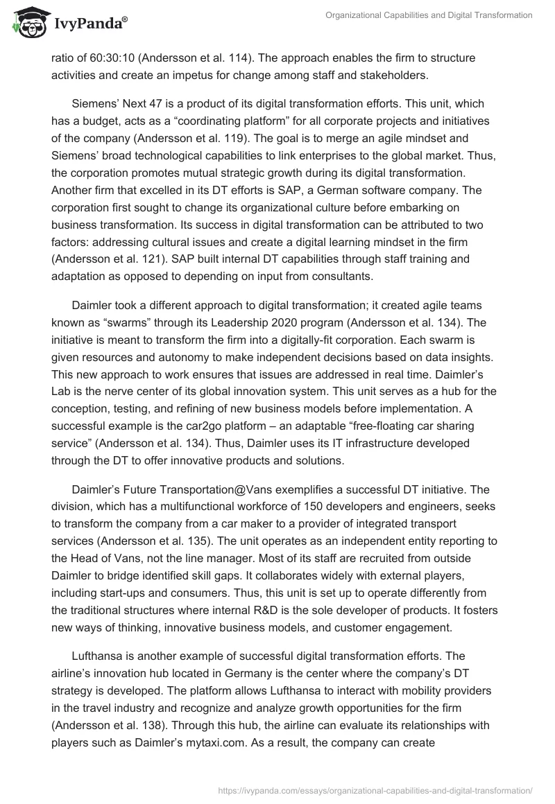 Organizational Capabilities and Digital Transformation. Page 5