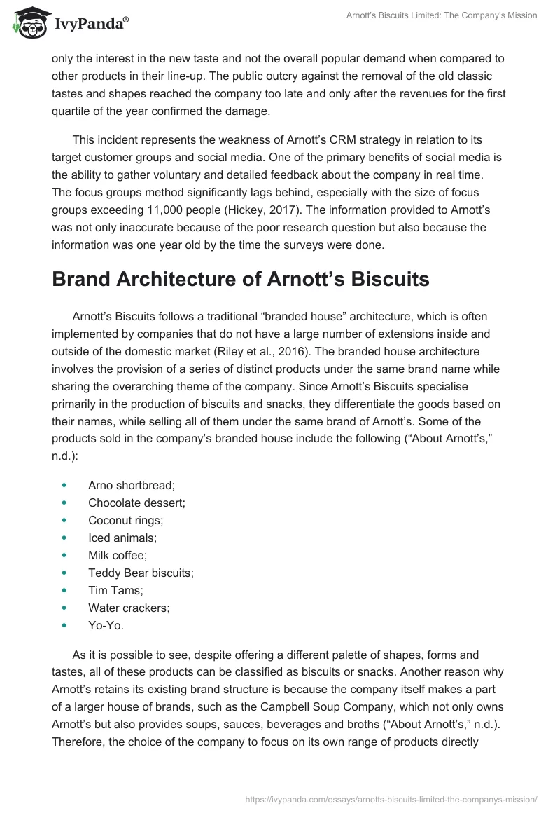 Arnott’s Biscuits Limited: The Company’s Mission. Page 4