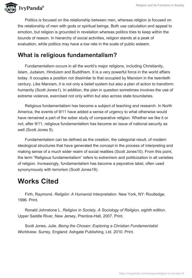 Religion and Its Functions in Society. Page 3