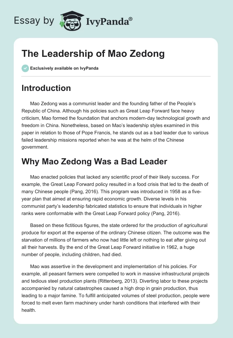 The Leadership of Mao Zedong. Page 1