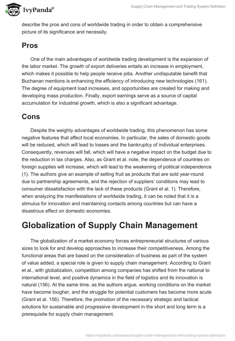 Supply Chain Management and Trading System Definition. Page 2