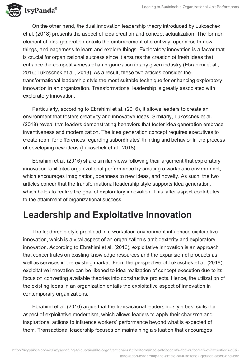 Leading to Sustainable Organizational Unit Performance. Page 3