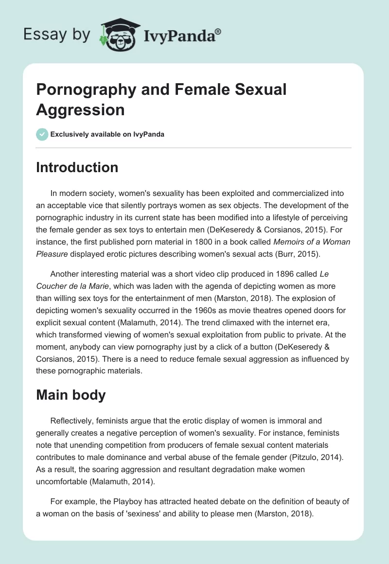 Pornography and Female Sexual Aggression. Page 1