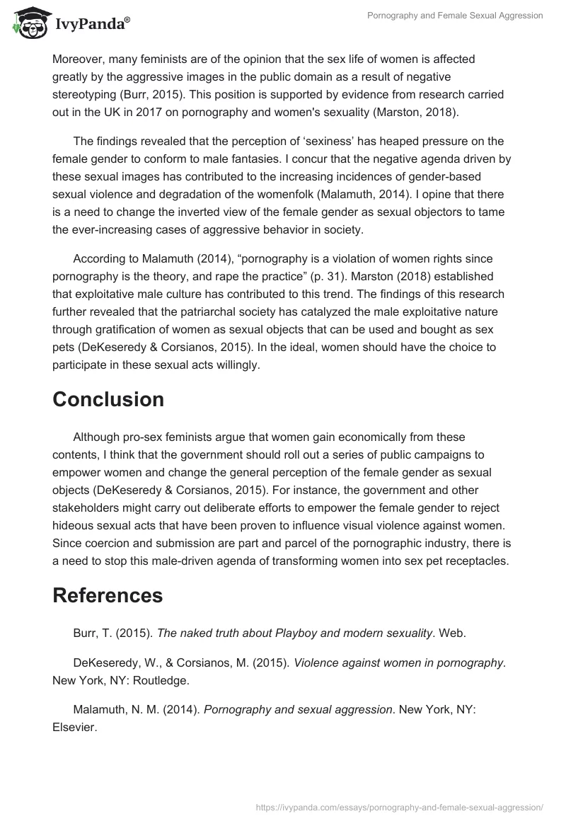 Pornography and Female Sexual Aggression. Page 2