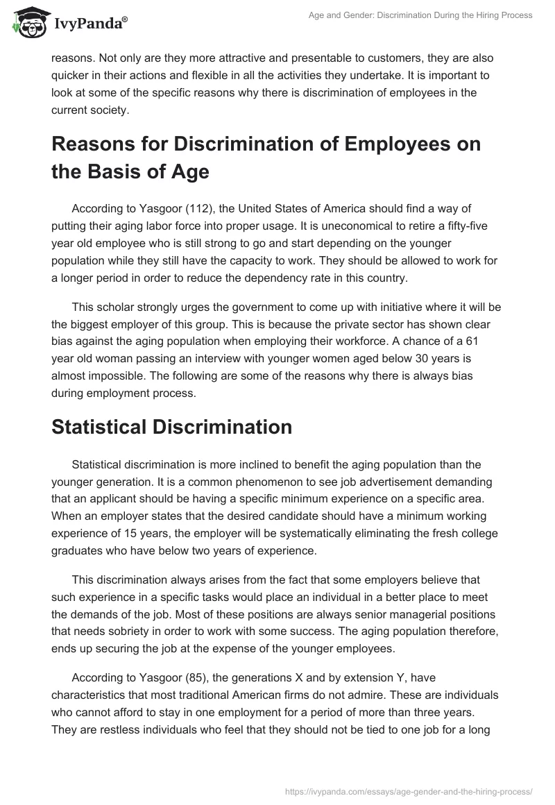 Age and Gender: Discrimination During the Hiring Process. Page 3