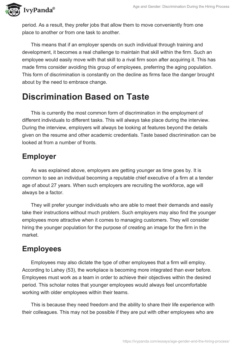Age and Gender: Discrimination During the Hiring Process. Page 4