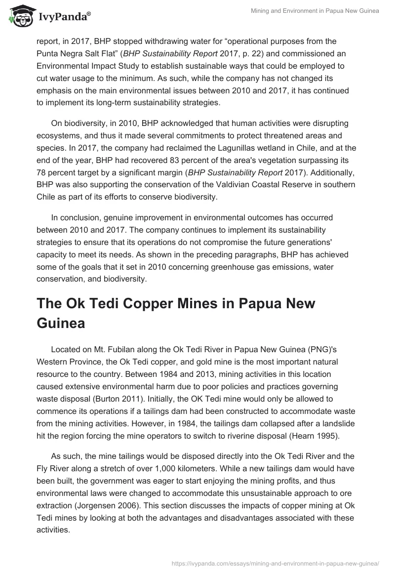 Mining and Environment in Papua New Guinea. Page 3