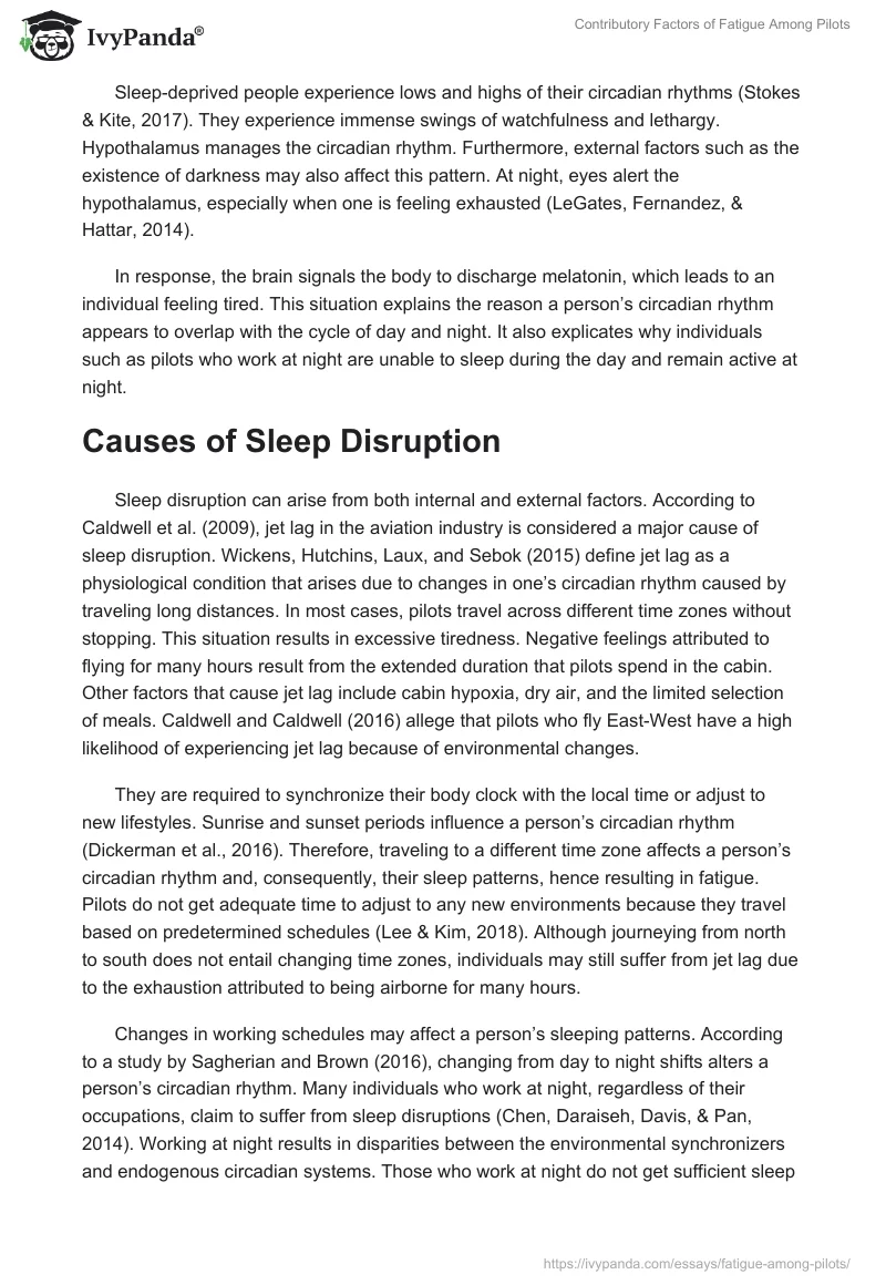 Contributory Factors of Fatigue Among Pilots. Page 3