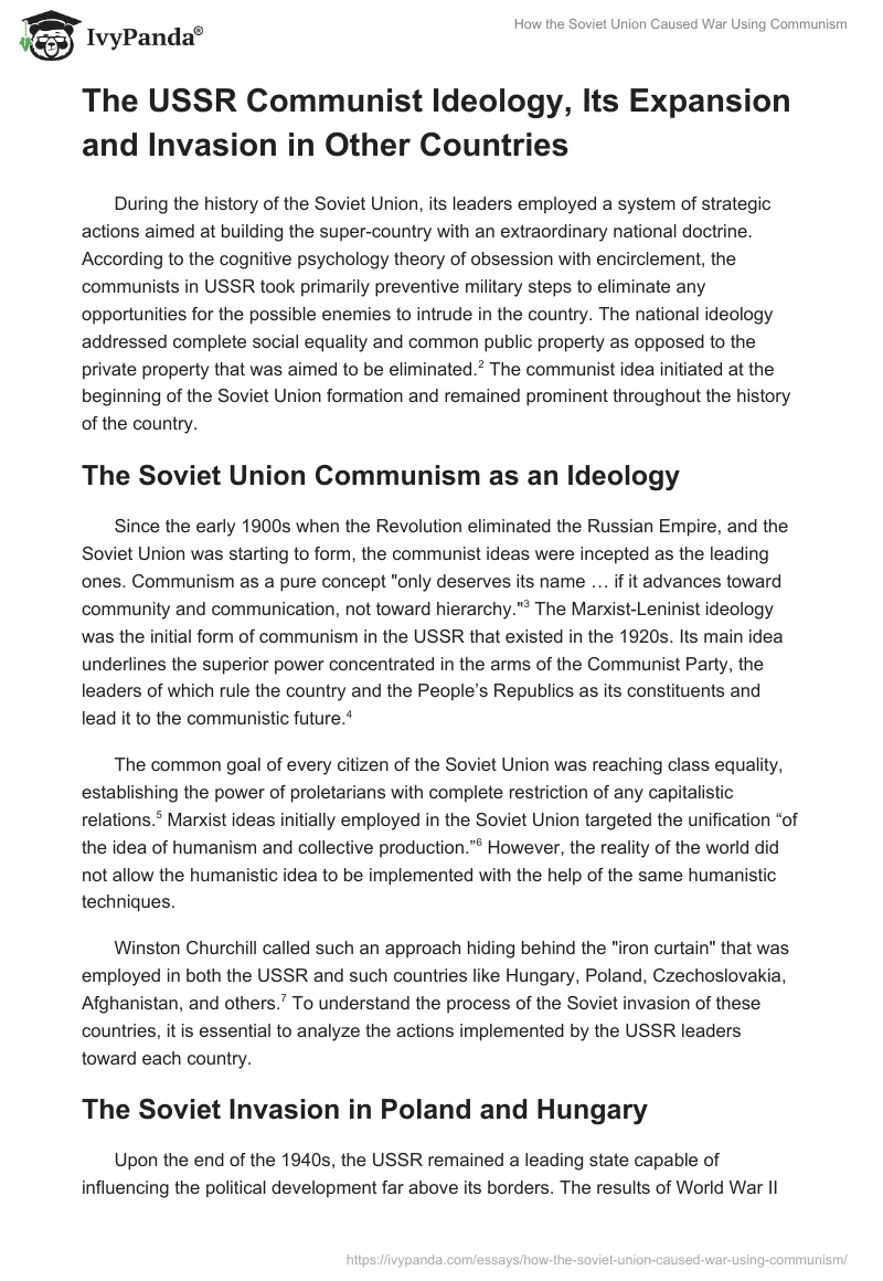 How the Soviet Union Caused War Using Communism. Page 2