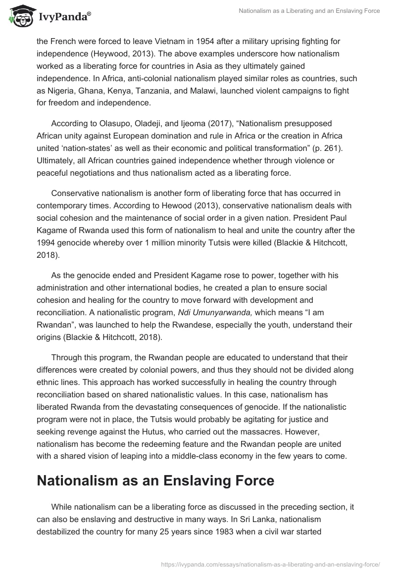 Nationalism as a Liberating and an Enslaving Force. Page 2