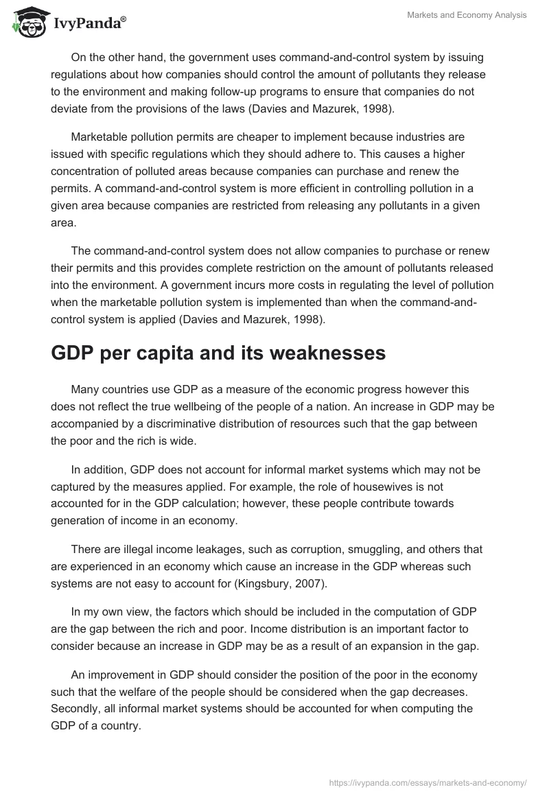 Markets and Economy Analysis. Page 3
