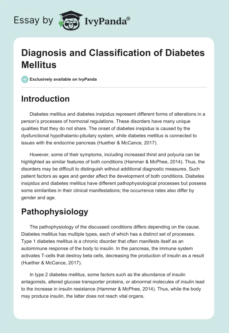 Diagnosis and Classification of Diabetes Mellitus. Page 1