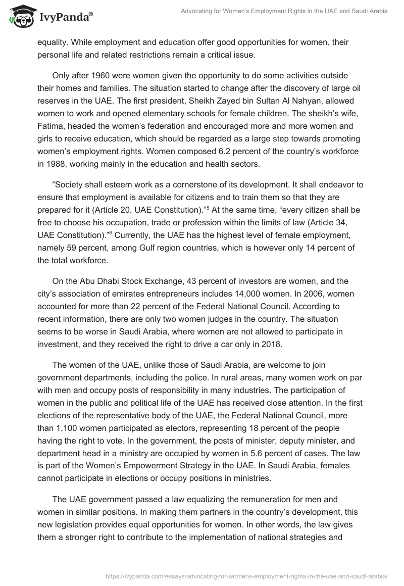 Advocating for Women’s Employment Rights in the UAE and Saudi Arabia. Page 4