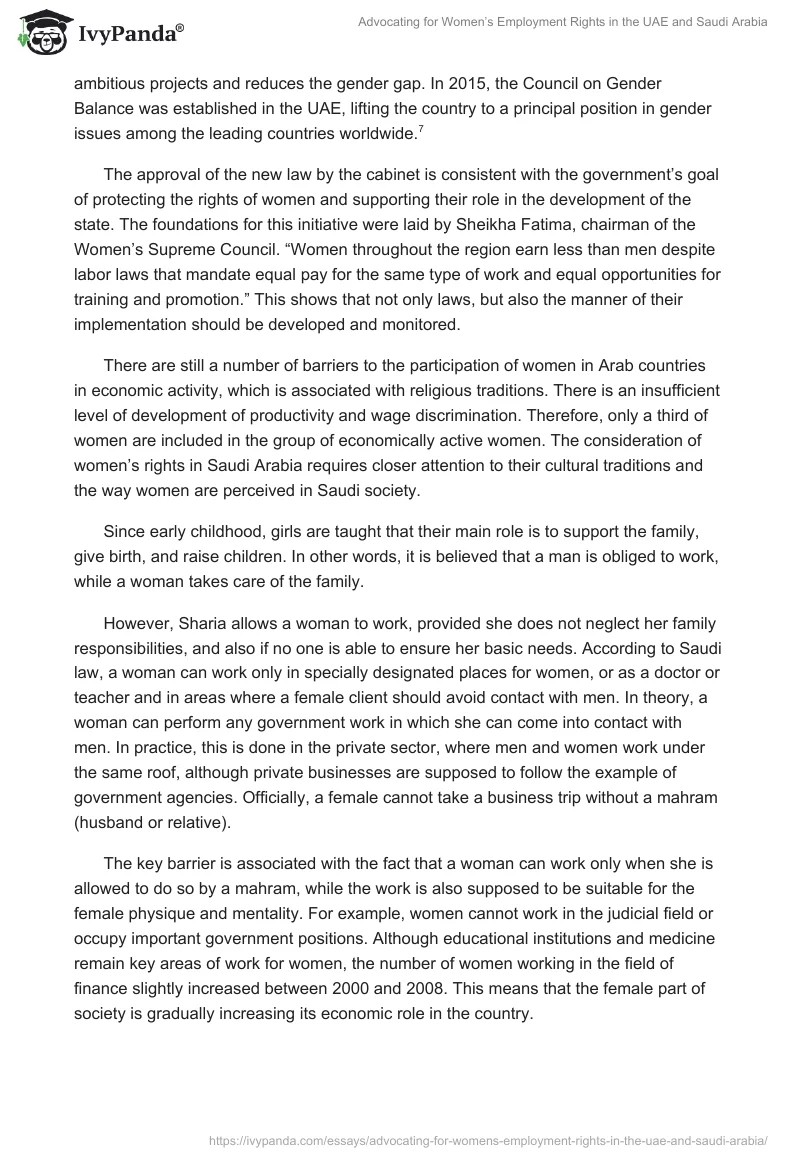 Advocating for Women’s Employment Rights in the UAE and Saudi Arabia. Page 5