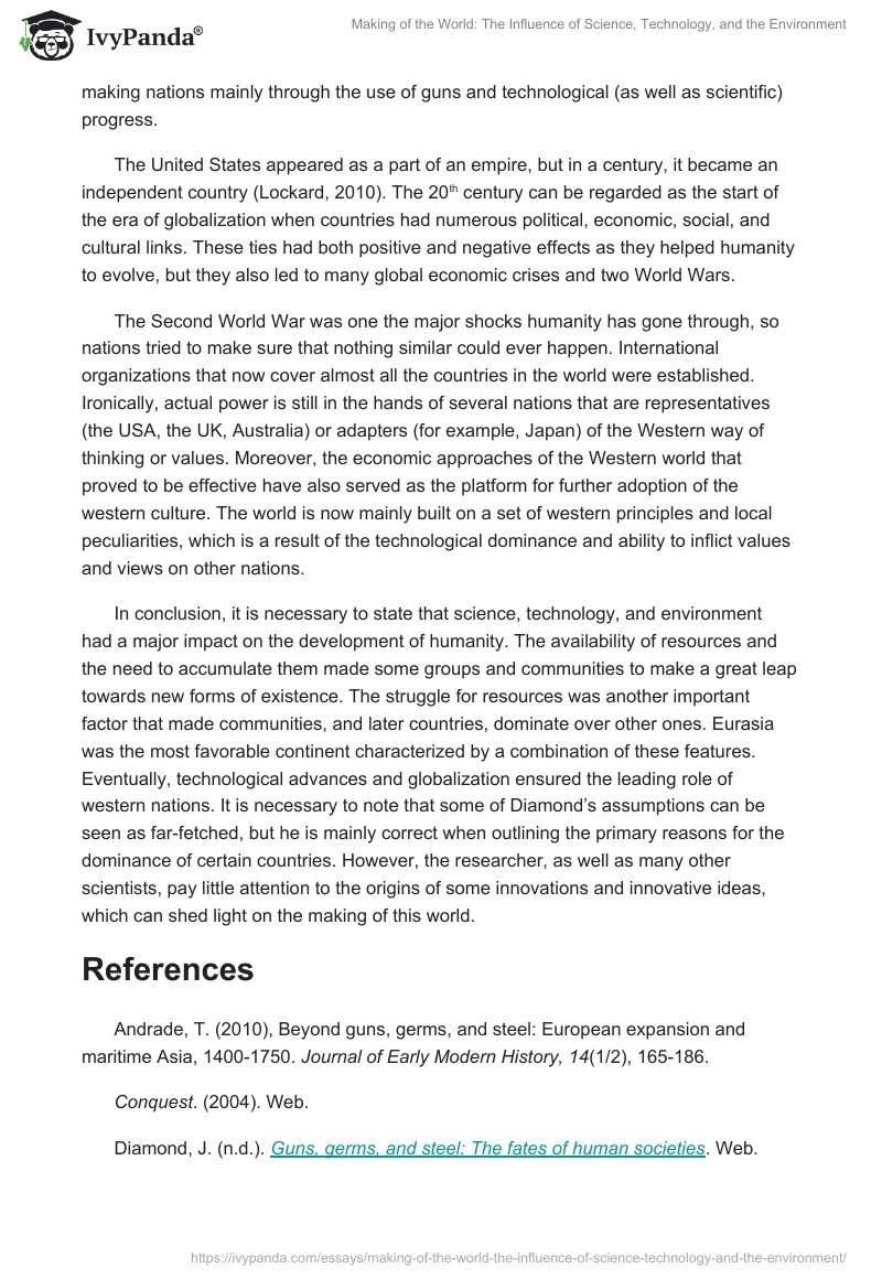 Making of the World: The Influence of Science, Technology, and the Environment. Page 3