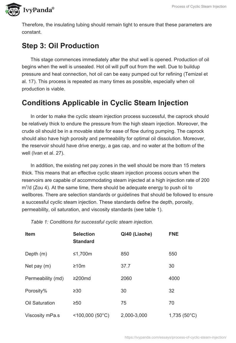Process of Cyclic Steam Injection. Page 3