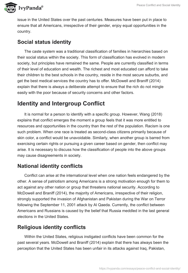 Peace Conflict and Social Identity. Page 4
