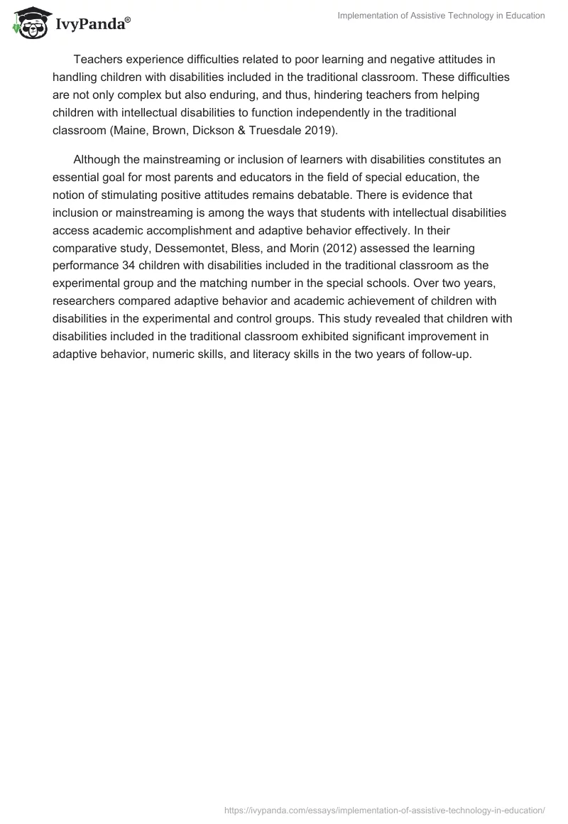 Implementation of Assistive Technology in Education. Page 3