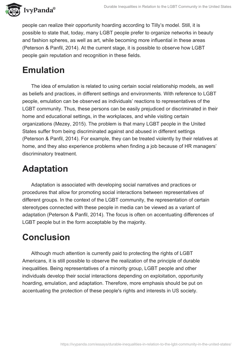 Durable Inequalities in Relation to the LGBT Community in the United States. Page 2