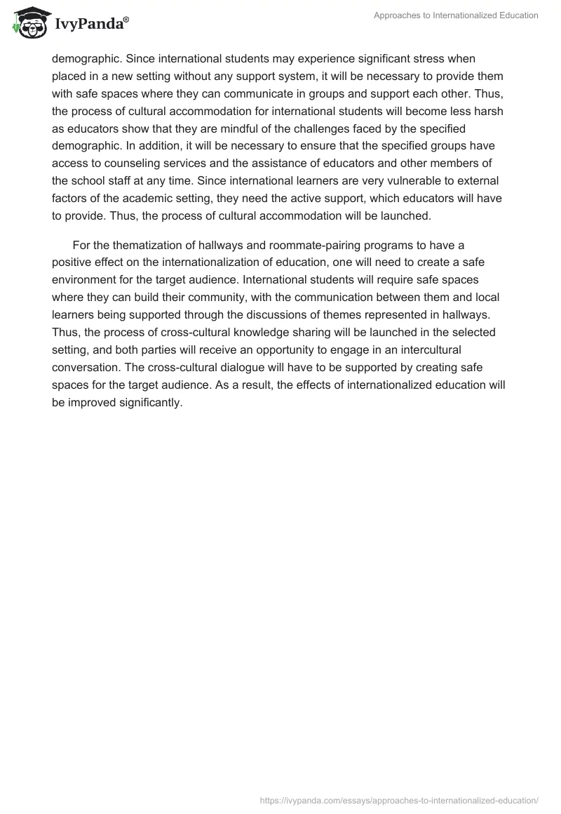 Approaches to Internationalized Education. Page 2