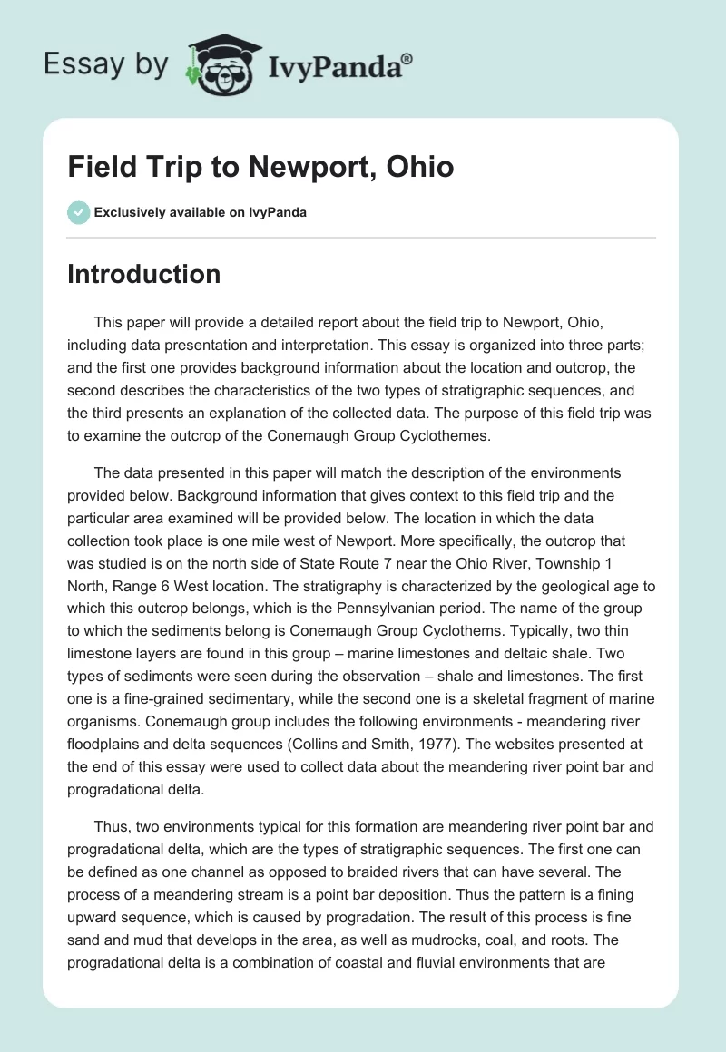 Field Trip to Newport, Ohio. Page 1