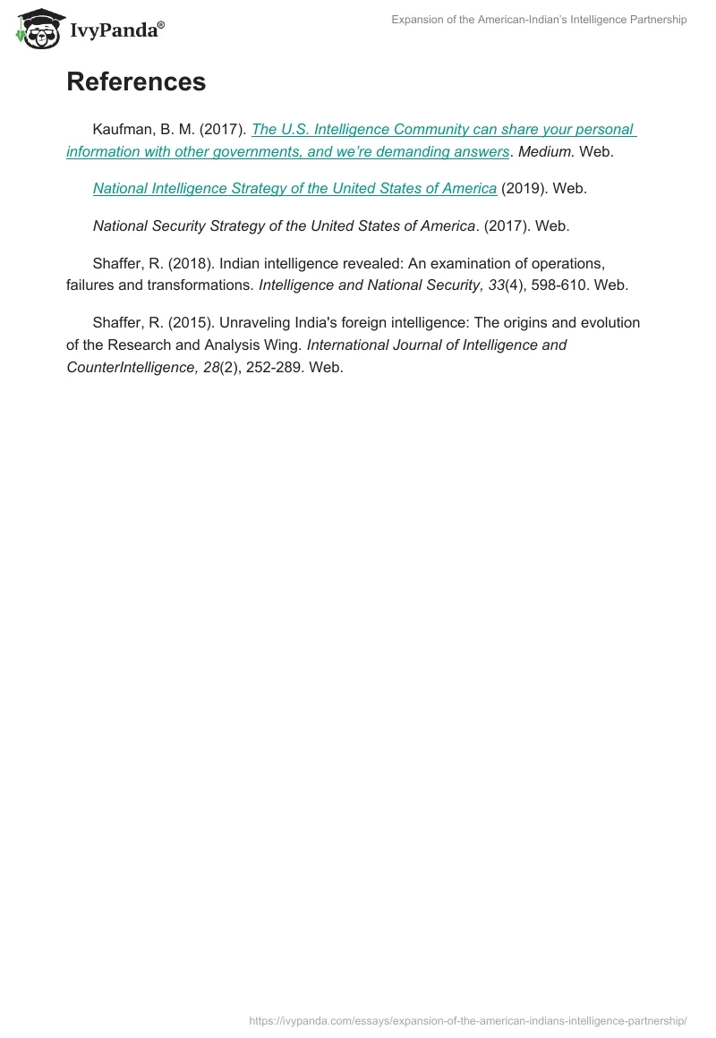 Expansion of the American-Indian’s Intelligence Partnership. Page 5