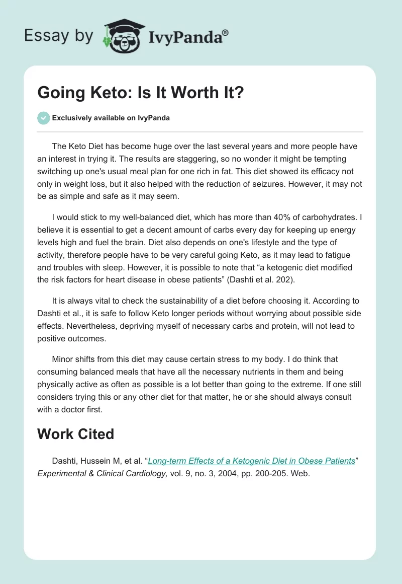 Going Keto: Is It Worth It?. Page 1