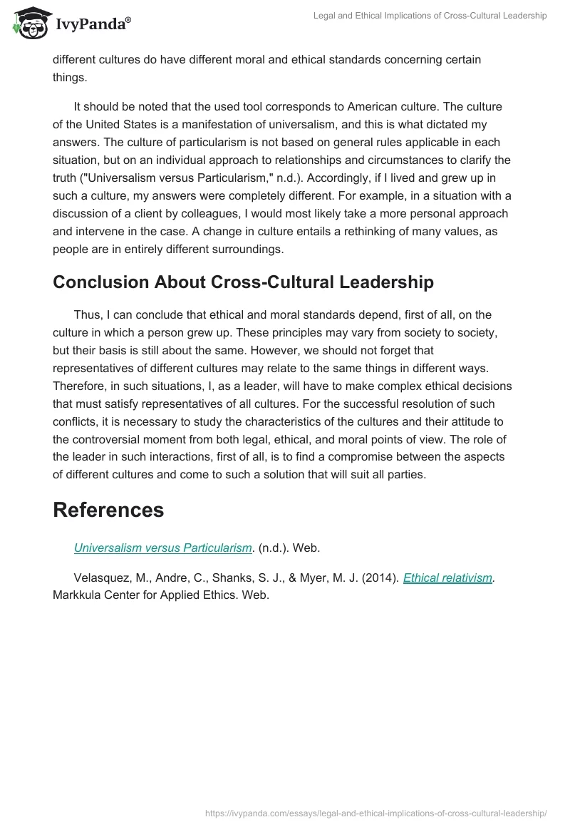 Legal and Ethical Implications of Cross-Cultural Leadership. Page 3