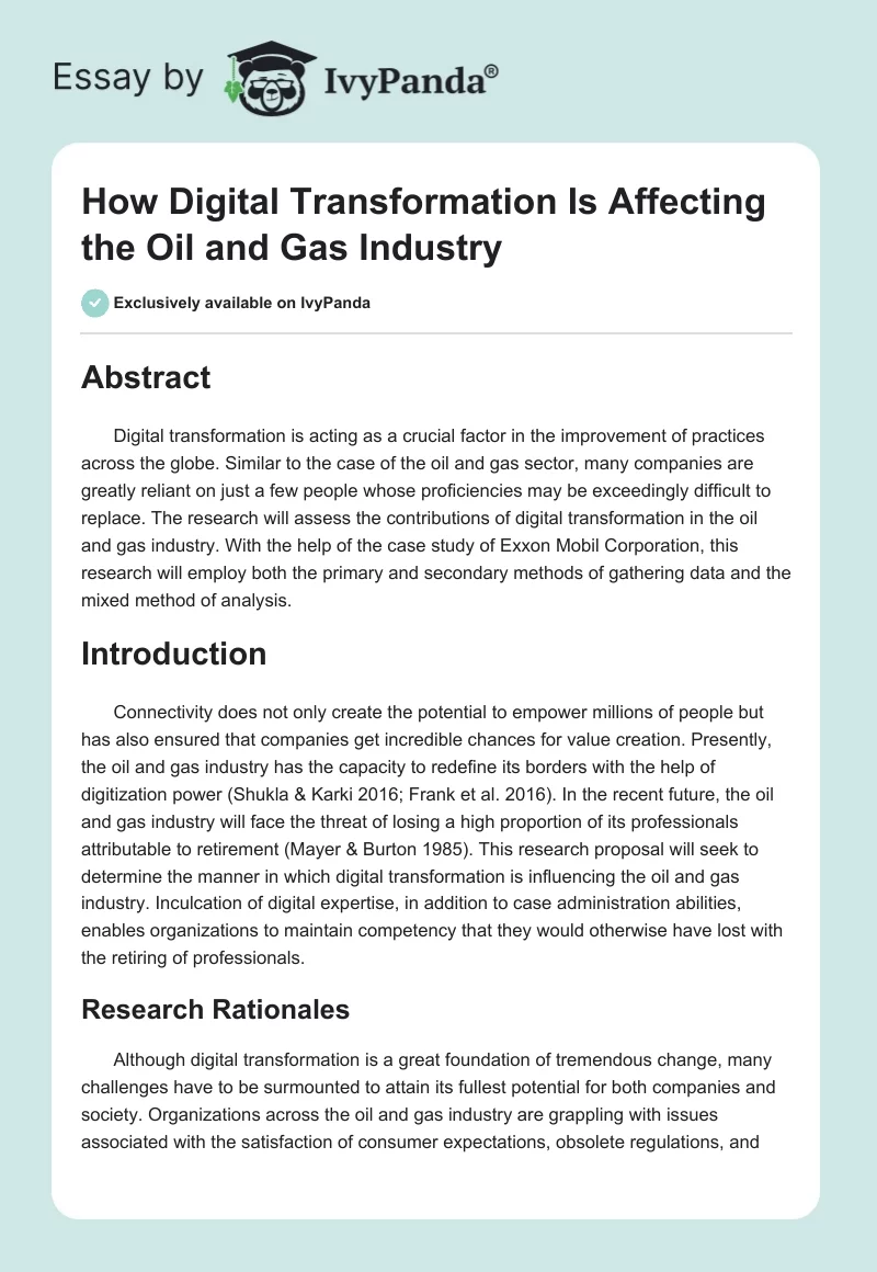 How Digital Transformation Is Affecting the Oil and Gas Industry. Page 1