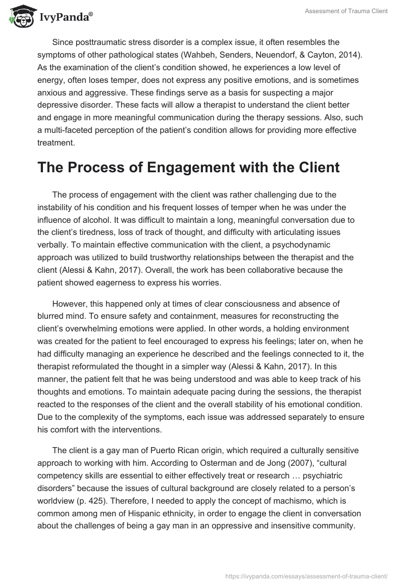Assessment of Trauma Client. Page 2