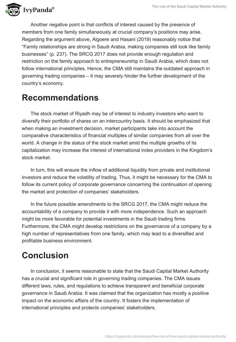 The role of the Saudi Capital Market Authority. Page 3