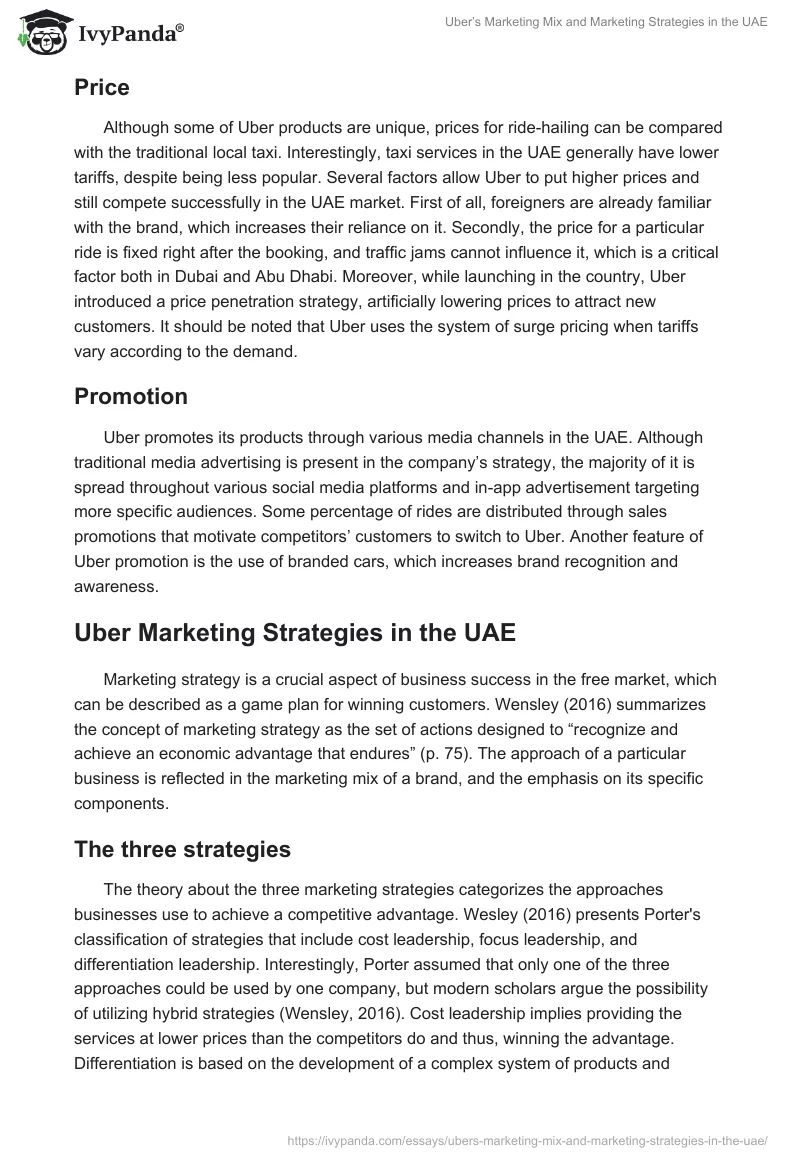 Uber’s Marketing Mix and Marketing Strategies in the UAE. Page 3