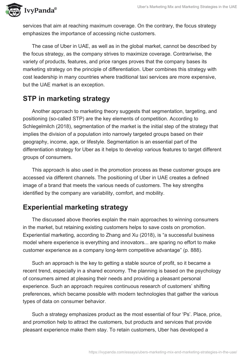 Uber’s Marketing Mix and Marketing Strategies in the UAE. Page 4