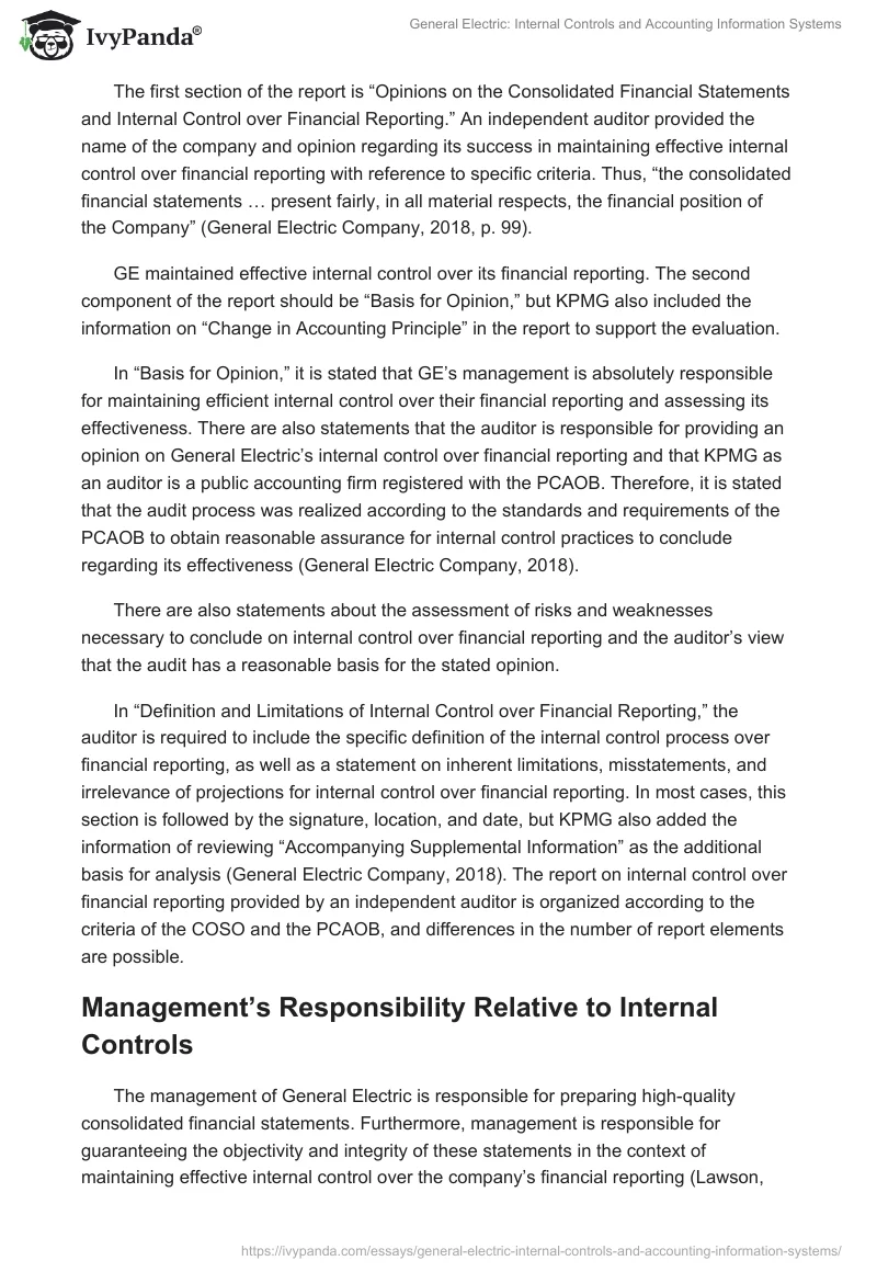 General Electric: Internal Controls and Accounting Information Systems. Page 2