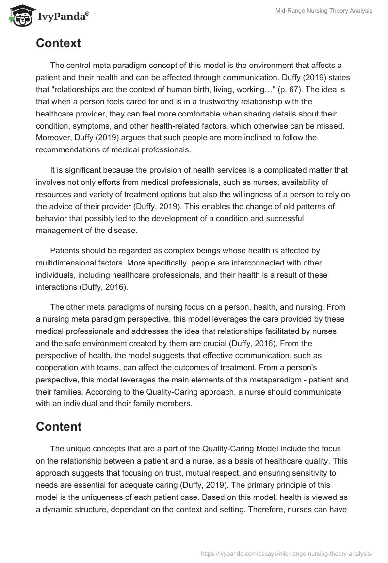 Mid-Range Nursing Theory Analysis. Page 3