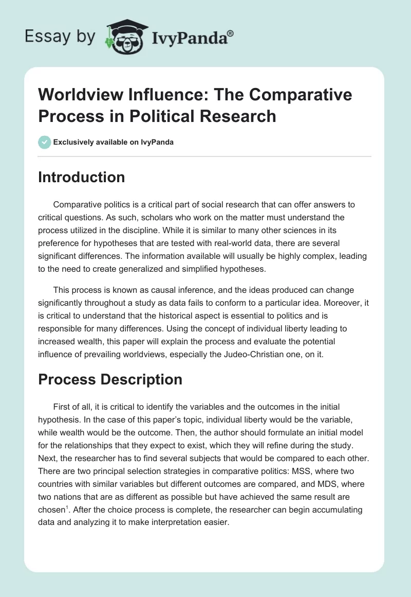 Worldview Influence: The Comparative Process in Political Research. Page 1