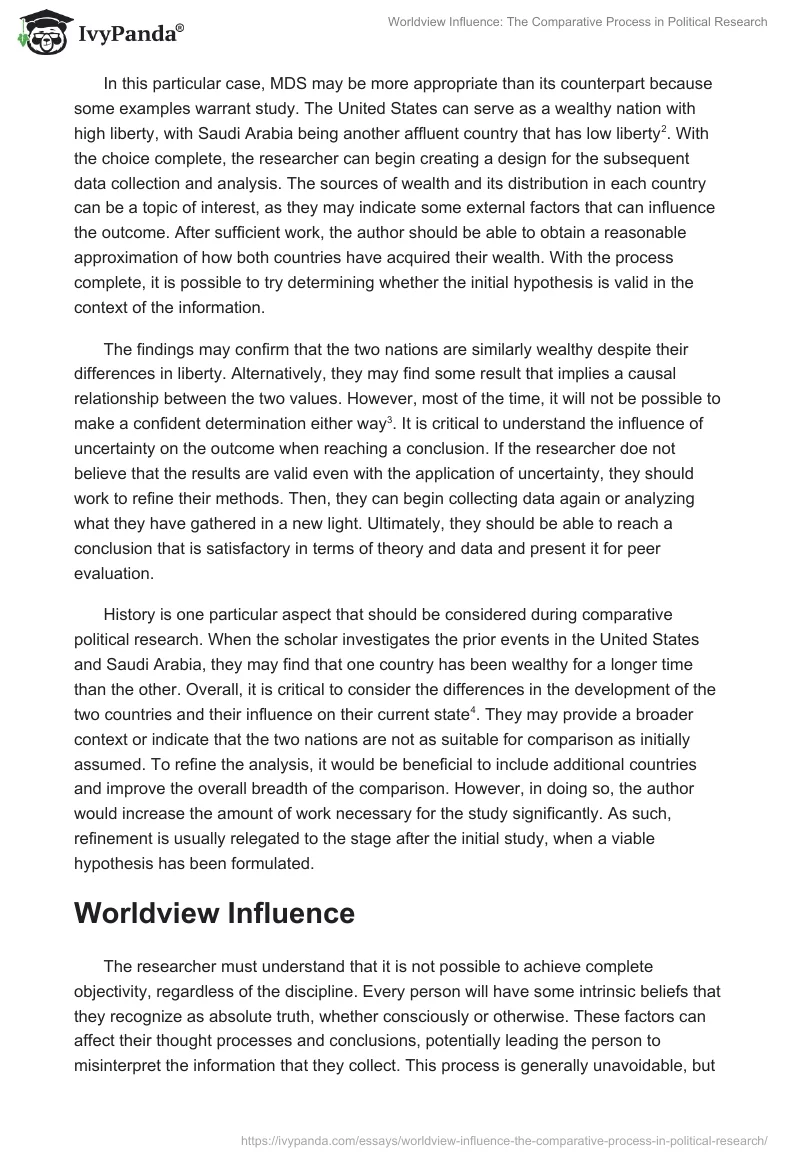 Worldview Influence: The Comparative Process in Political Research. Page 2