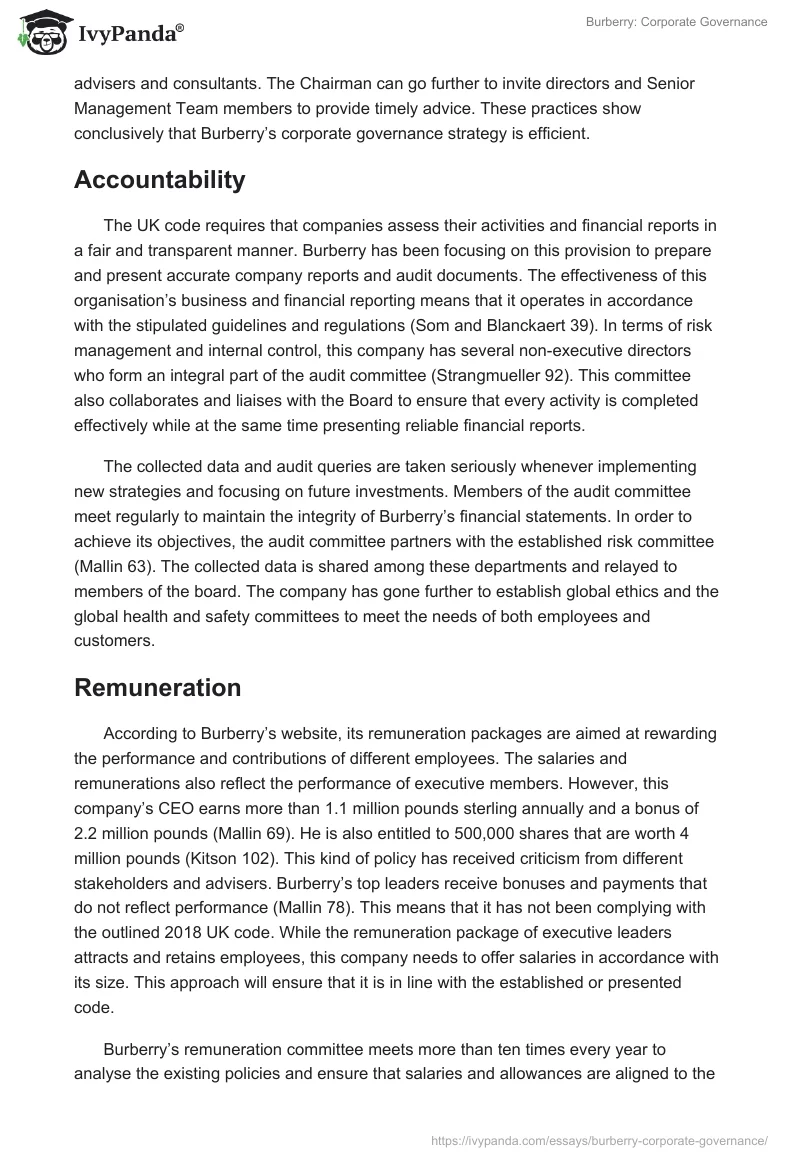 Burberry: Corporate Governance. Page 3