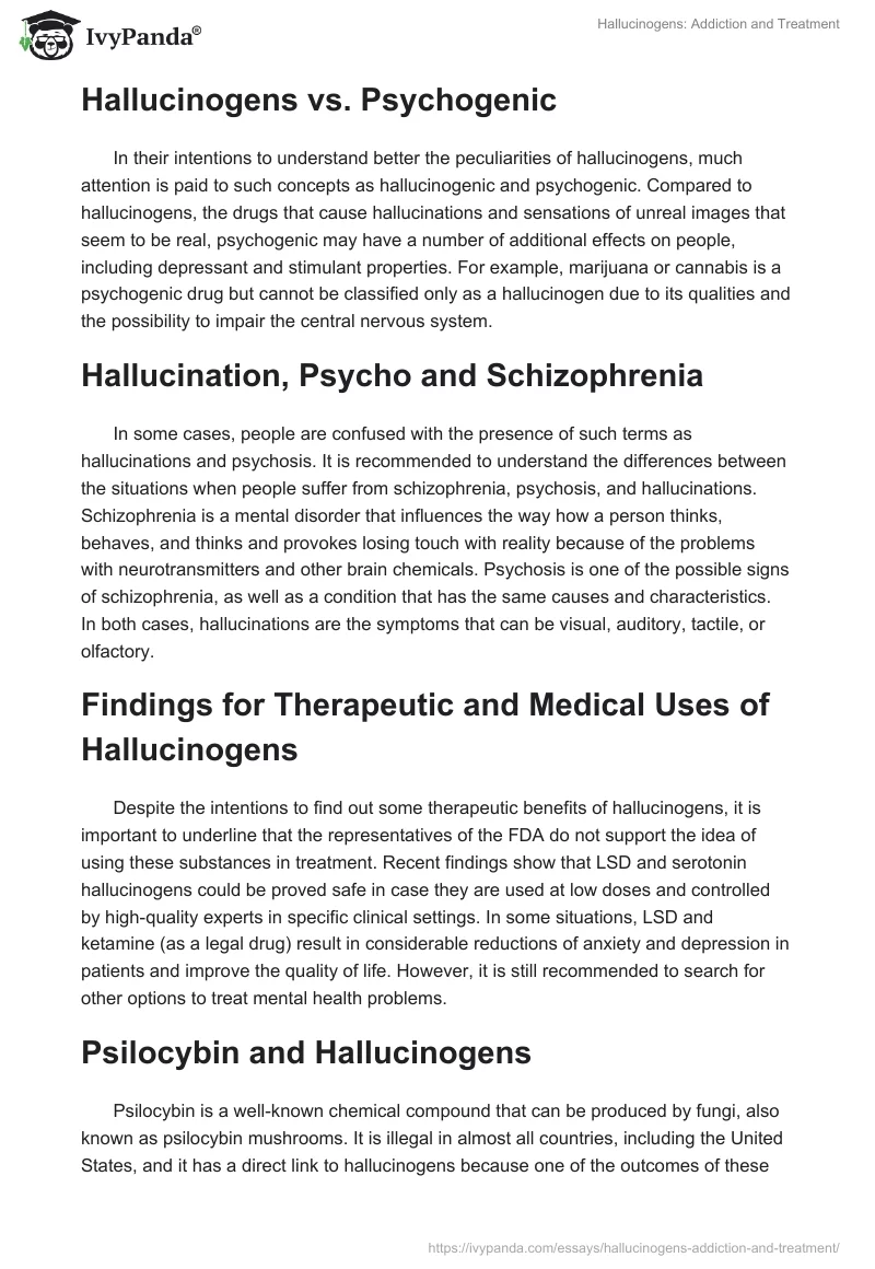 Hallucinogens: Addiction and Treatment. Page 3