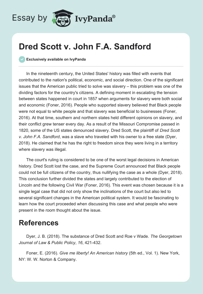 Dred Scott v. John F.A. Sandford. Page 1