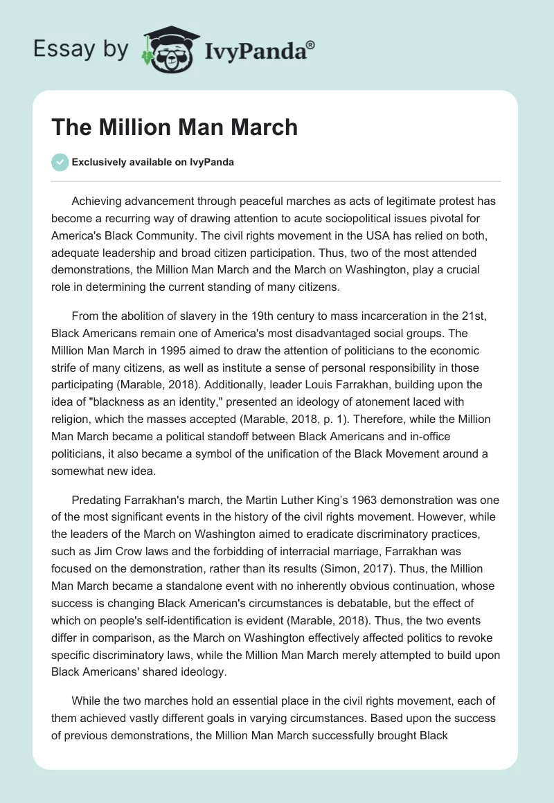 The Million Man March. Page 1