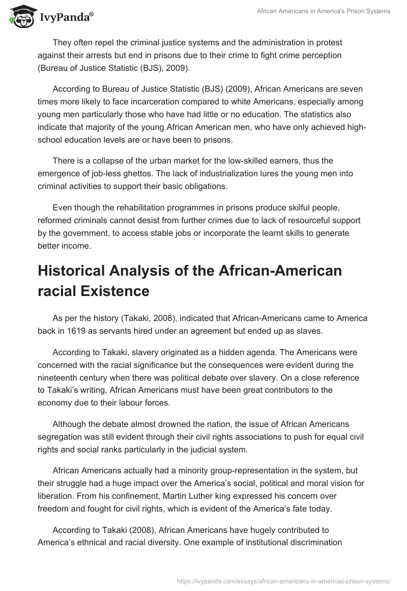 African Americans in America's Prison Systems. Page 5