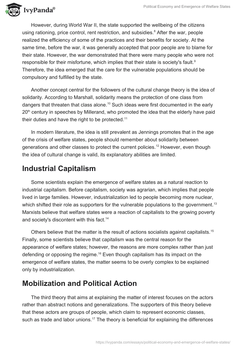 Political Economy and Emergence of Welfare States. Page 2