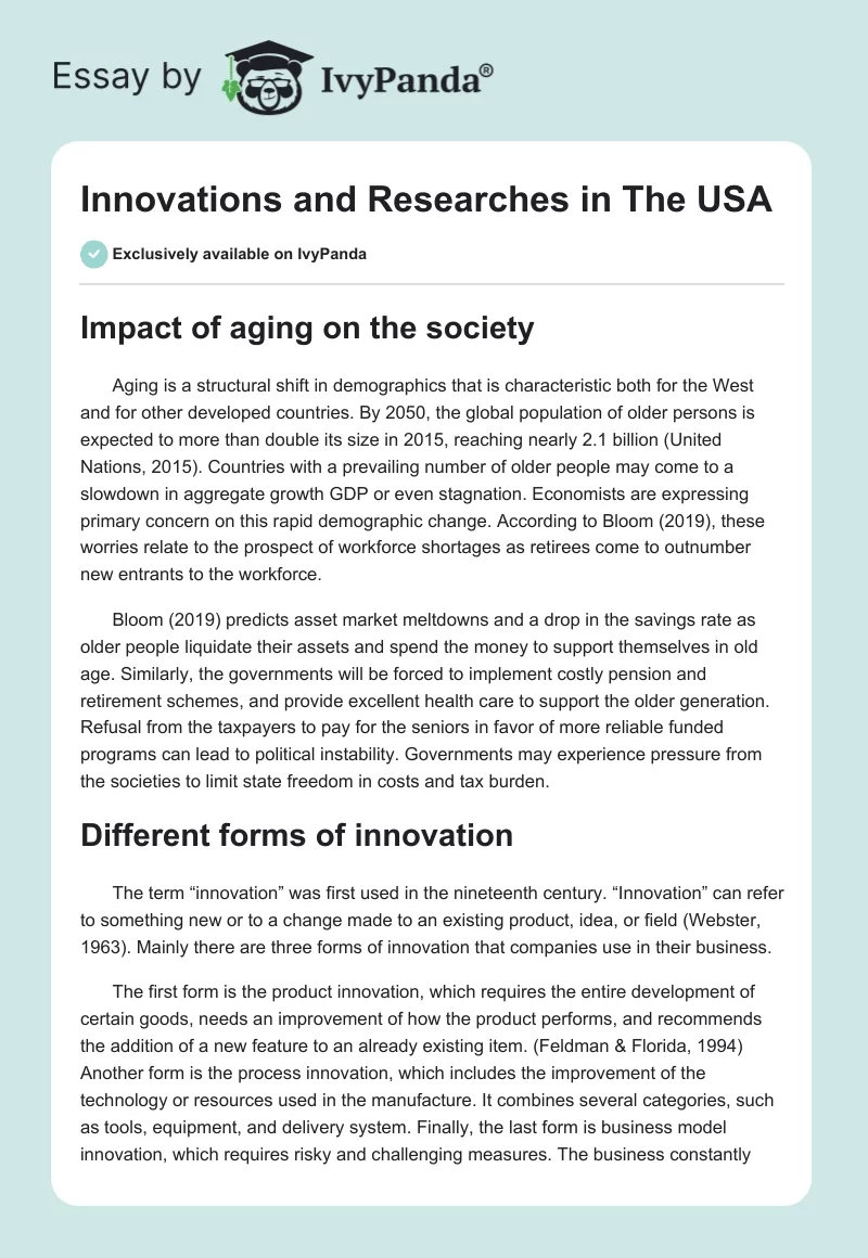 Innovations and Researches in The USA. Page 1
