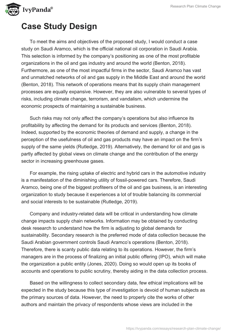 Research Plan "Climate Change". Page 4